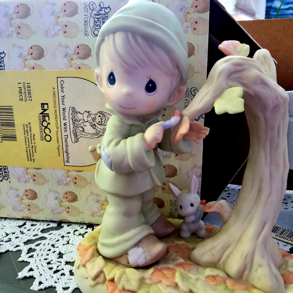 Precious Moments Boy Figurine "Color Your World with Thanksgiving"